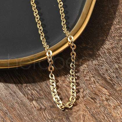 304 Stainless Steel Boston Link Chain Necklace BJEW-B072-05G-1