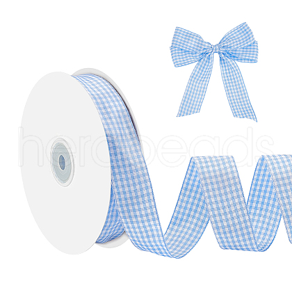 50 Yards Polyester Tartan Ribbons OCOR-WH0093-28B-1
