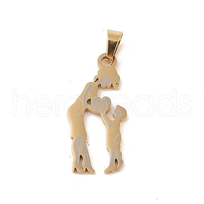 Mother's Day Ion Plating(IP) 304 Stainless Steel Pendants STAS-U002-10G-1