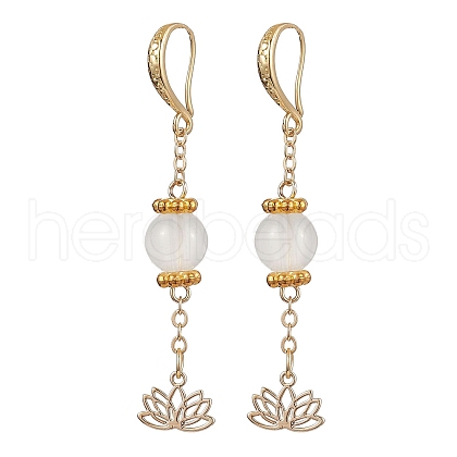 Alloy Glass Hoop Dangle Earrings EJEW-JE06023-1
