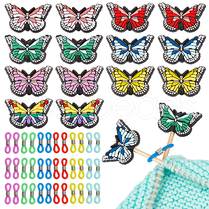  Butterfly Silicone Knitting Needle Stoppers SIL-NB0001-27-1