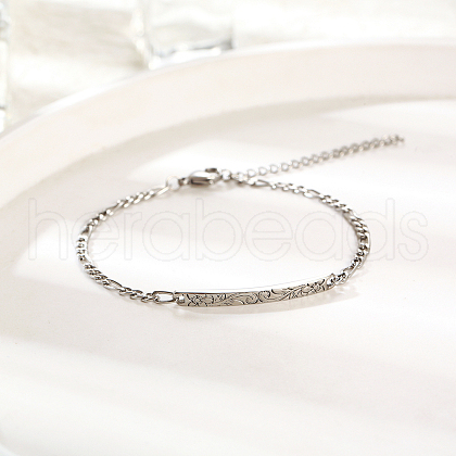Stylish Stainless Steel Long Chain Bracelet for Women's Daily Wear ZK3425-2-1