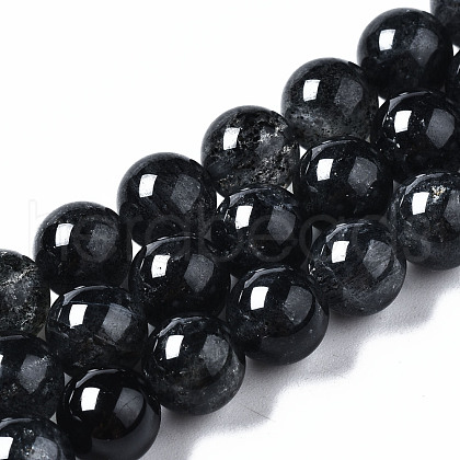 Natural Black Strawberry Quartz Beads Strands G-N328-46B-01-1
