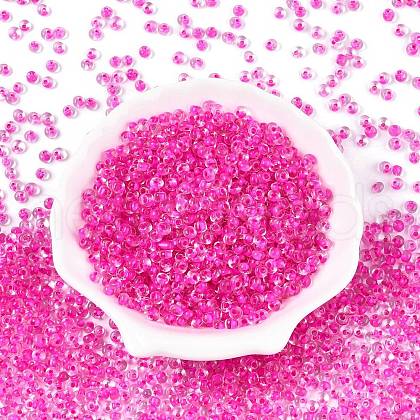 6/0 Inside Colours Transparent Glass Seed Beads X1-SEED-T007-07I-1