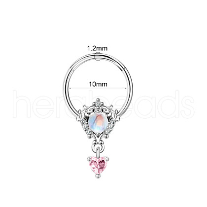 316L Surgical Stainless Steel Pave Cubic Zirconia Nipple Rings WG68FB4-05-1