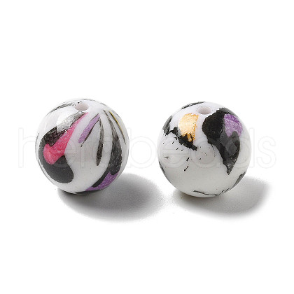 Printing Opaque Acrylic Beads OACR-H049-01B-1