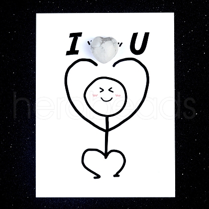 Natural Howlite Heart Display Decorations PW-WG5A099-16-1