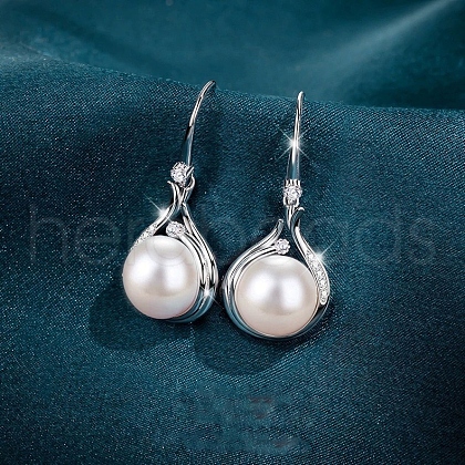 Mother's Day Jewellery 925 Sterling Silver Micro Pave Clear Cubic Zirconia Dangle Earrings WG6E8E0-02-1