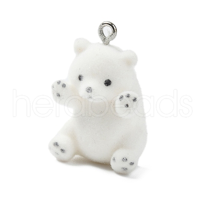 Flocky Opaque Resin Pendants RESI-G105-06B-1