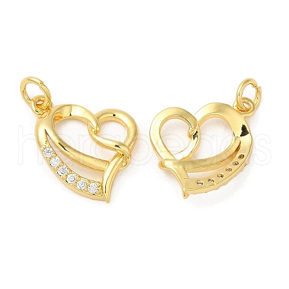 Rack Plating Brass Micro Pave Cubic Zirconia Pendants KK-C030-26G-1
