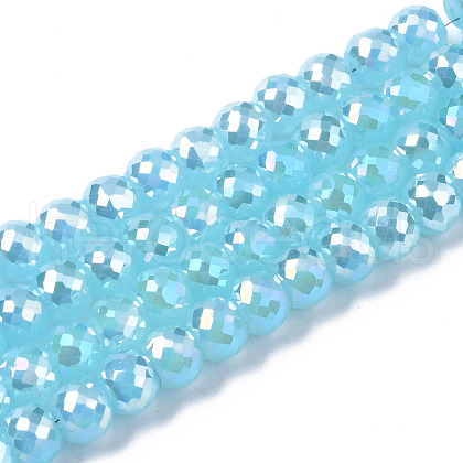 Electroplate Glass Beads Strands EGLA-Q125-003-B02-1