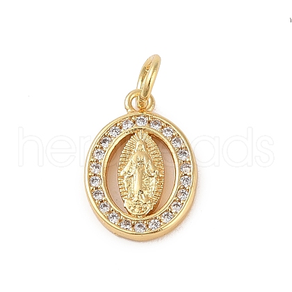 Brass Micro Pave Clear Cubic Zirconia Charms KK-E111-32G-G-1