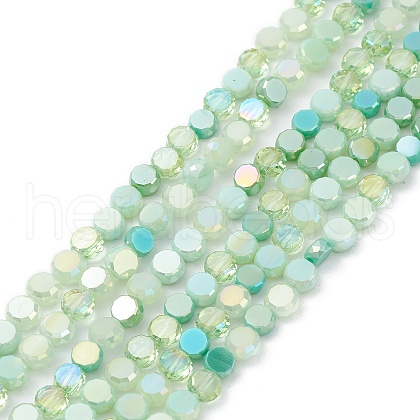 Gradient Color Electroplate Glass Bead Strands X1-GLAA-E042-03D-1