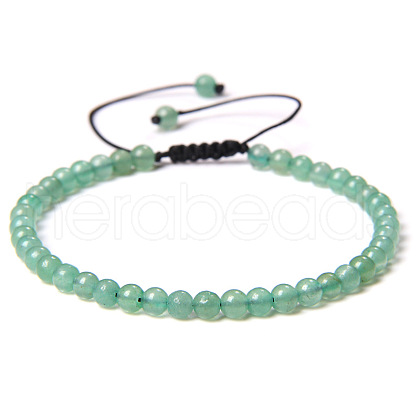 Adjustable Women's Green Aventurine Beaded Bracelet CN3407-5-1