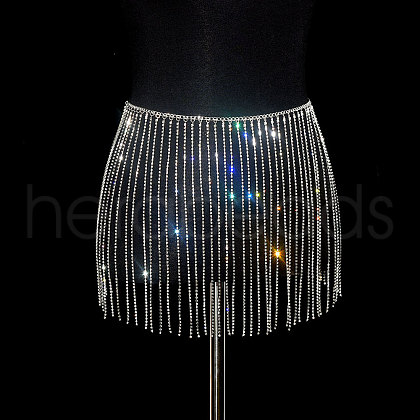 Full Crystal Rhinestone Tassel Skirt Body Chains WGA3B2D-08-1