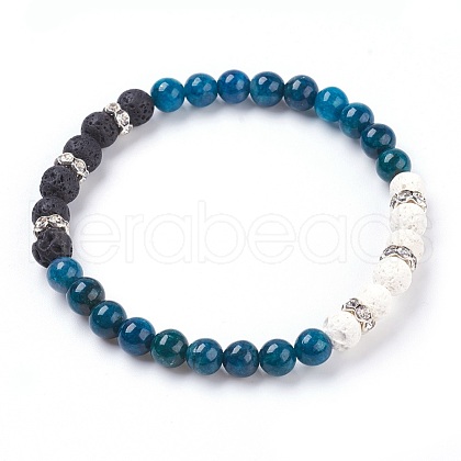 Natural Apatite Stretch Bracelets BJEW-JB03739-03-1