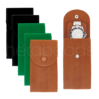  6Pcs 3 Colors Double-Sided Velvet Watch Bag Package TP-NB0001-50-1
