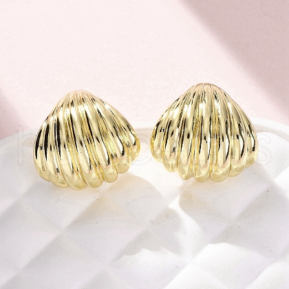 Brass Stud Earrings EJEW-F373-07G-1