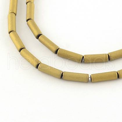 Tube Electroplate Non-magnetic Synthetic Hematite Bead Strands G-S203-22F-1