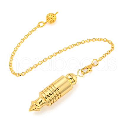 Rack Plating Brass Pointed Dowsing Pendulums AJEW-B106-03G-1