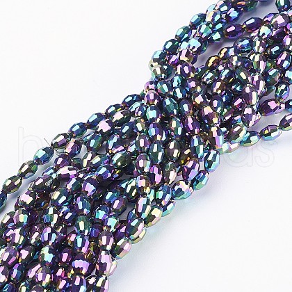 Electroplate Glass Beads X-GC885Y-1-1