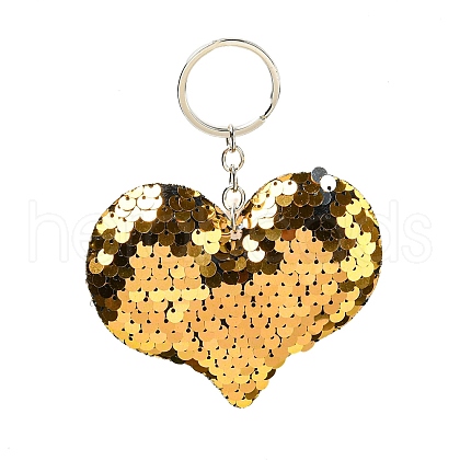 PVC Reflective Sequin Heart Pendant Keychain KEYC-L033-01P-02-1