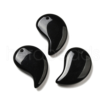 Natural Black Onyx(Dyed & Heated) Pendants G-Q018-03A-1