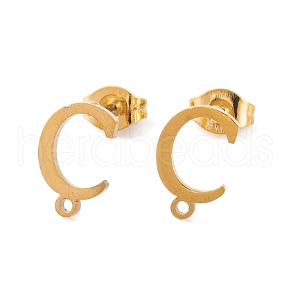 Ion Plating(IP) 304 Stainless Steel Stud Earrings FIND-Q103-01C-G-1