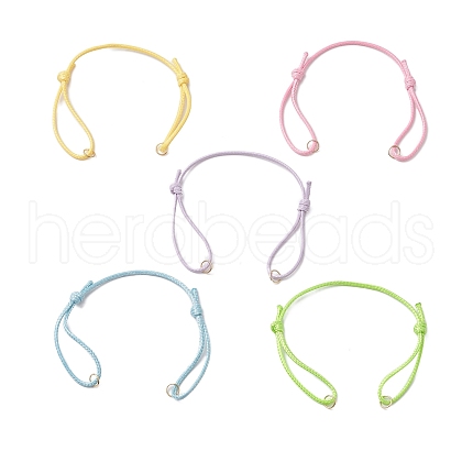 5Pcs 5 Colors Adjustable Waxed Polyester Cord Bracelet Making AJEW-JB01314-01-1