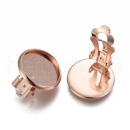 304 Stainless Steel Clip-on Earring Setting STAS-P249-23B-RG-1