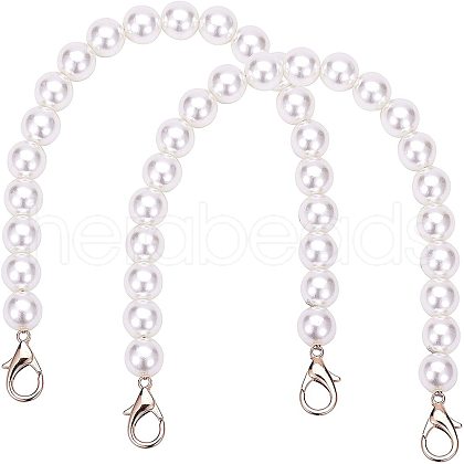 Acrylic Imitation Pearl Beads Bag Handle FIND-PH0015-64-1