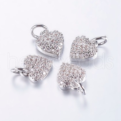 Long-Lasting Plated Brass Micro Pave Cubic Zirconia Charms X-ZIRC-F069-41P-1