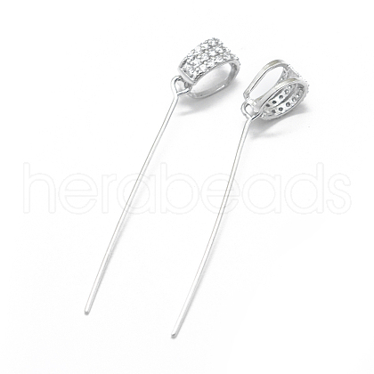 Anti-Tarnish Rhodium Plated 925 Sterling Silver Pinch Bails STER-L055-18P-1