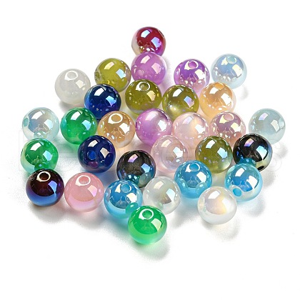 UV Plating Iridescent Acrylic Beads MACR-K353-32-1