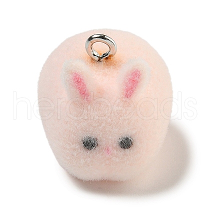 Flocking Resin Cute Pendants RESI-L043-02P-01-1
