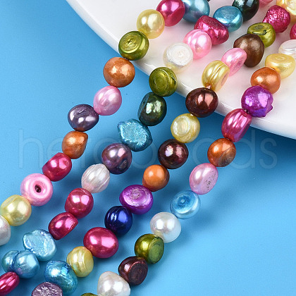 2 Strands Natural Cultured Freshwater Pearl Beads Strands PEAR-SZ0001-09-1