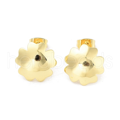 Flower/Round Rack Plating Brass Stud Earring EJEW-C078-03A-G-1