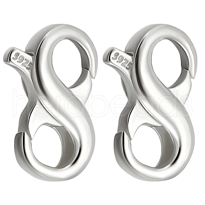 Beebeecraft 2Pcs Sterling Silver Double Opening Lobster Claw Clasps STER-BBC0007-76P-02-1