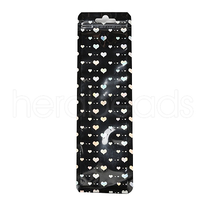 Rectangle Glitter Holographic Plastic Yin-yang Zip Lock Gift Bags OPP-F004-01C-B01-1