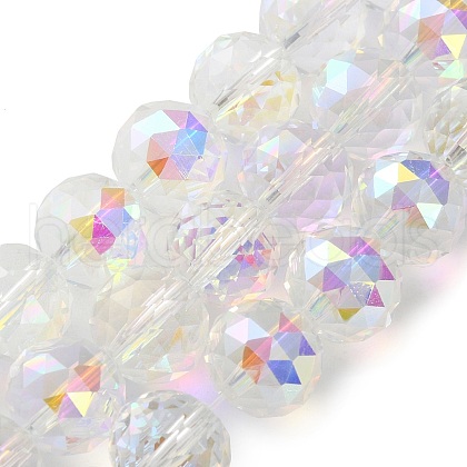 Transparent Electroplate Glass Beads Strands EGLA-N002-34D-H01-1