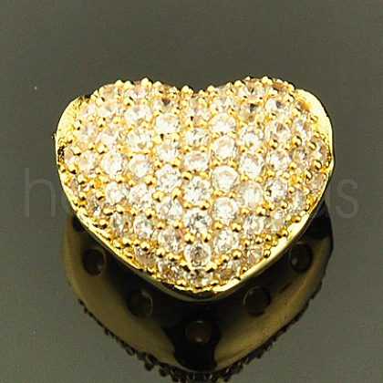 Brass Cubic Zirconia Pendants ZIRC-D007-1G-1