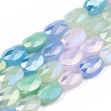Electroplate Glass Beads Strands EGLA-S194-17E-1