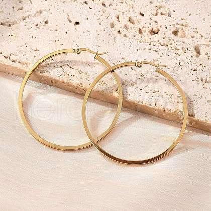 201 Stainless Steel Hoop Earrings EJEW-P304-14A-G-1