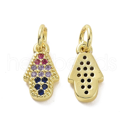 Brass Micro Pave Cubic Zirconia Charms KK-E068-VF089-1