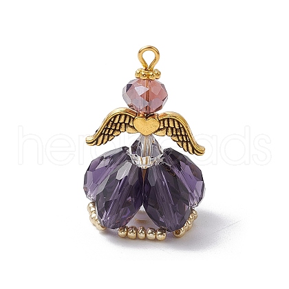 Faceted Glass Pendants PALLOY-MZ00582-06-1