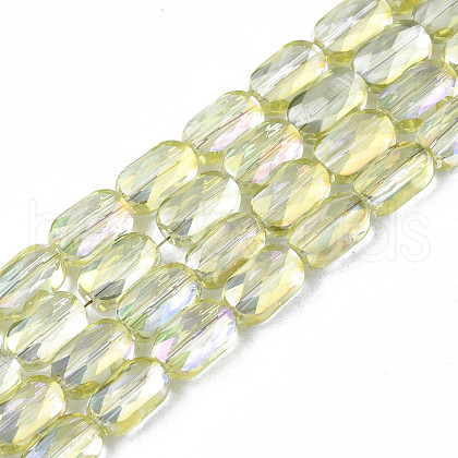 Electroplate Transparent Glass Beads Strands EGLA-N002-25-C02-1