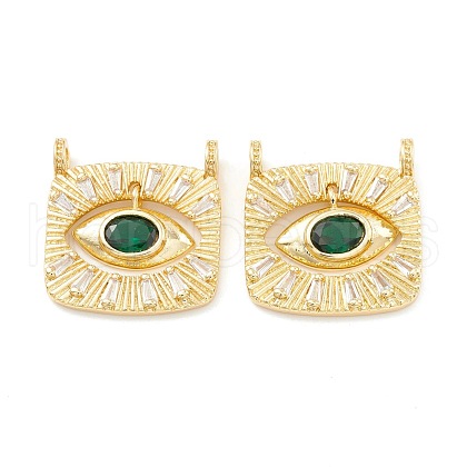 Rack Plating Brass Cubic Zirconia Pendants KK-D073-25G-05-1