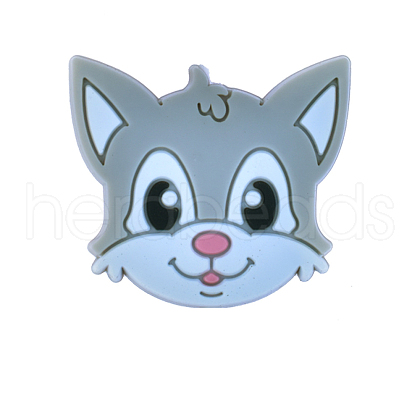 Cat Head Silicone Beads FIND-SZC0014-280-1