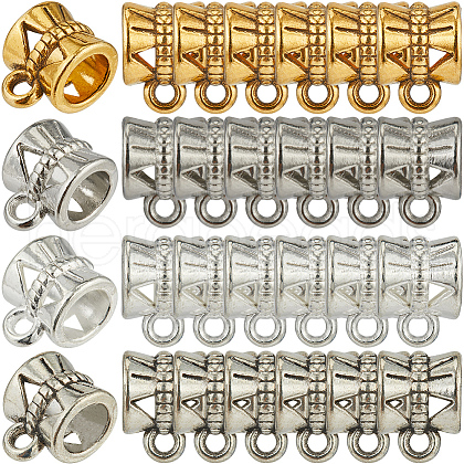 SOFPLATE 240Pcs 4 Colors Tibetan Style Alloy Tube Bails TIBE-SP0001-07-1