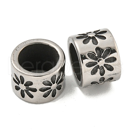 316 Surgical Stainless Steel Large Hole Beads STAS-Q326-09AS-05-1
